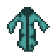Worn teal robe
