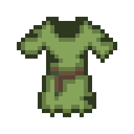 Worn green tunic